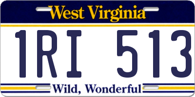 WV license plate 1RI513
