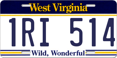 WV license plate 1RI514