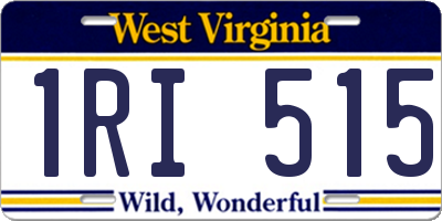 WV license plate 1RI515