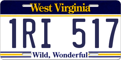 WV license plate 1RI517