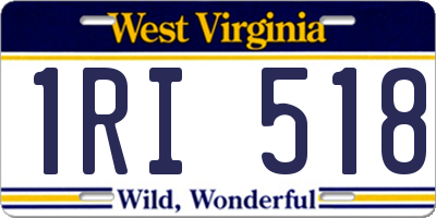WV license plate 1RI518