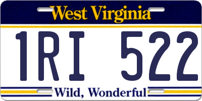 WV license plate 1RI522