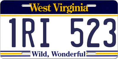 WV license plate 1RI523