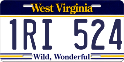 WV license plate 1RI524