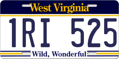 WV license plate 1RI525