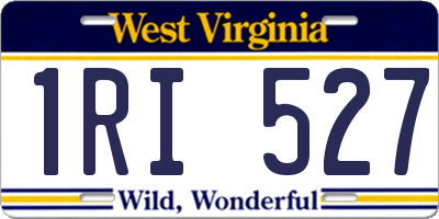 WV license plate 1RI527