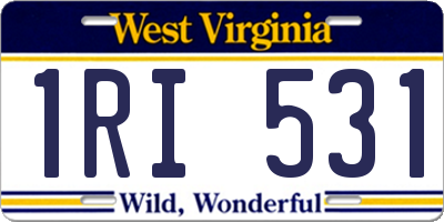 WV license plate 1RI531