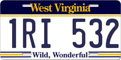 WV license plate 1RI532