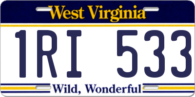 WV license plate 1RI533