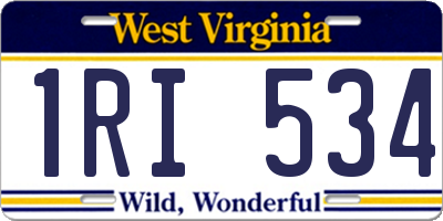 WV license plate 1RI534