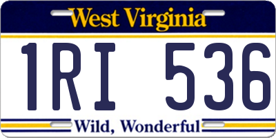 WV license plate 1RI536