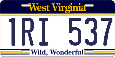 WV license plate 1RI537