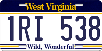 WV license plate 1RI538