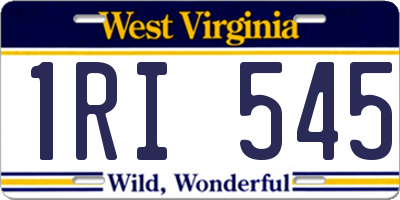 WV license plate 1RI545