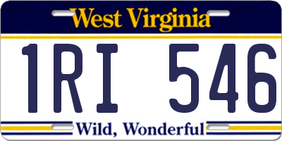 WV license plate 1RI546