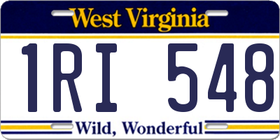 WV license plate 1RI548