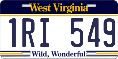 WV license plate 1RI549