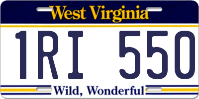 WV license plate 1RI550