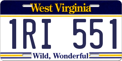 WV license plate 1RI551