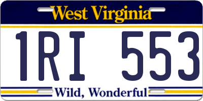 WV license plate 1RI553