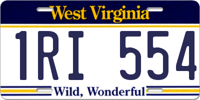 WV license plate 1RI554