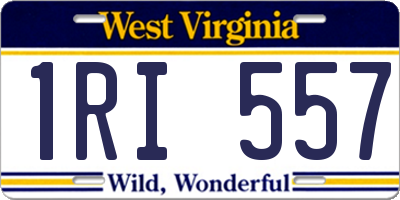 WV license plate 1RI557