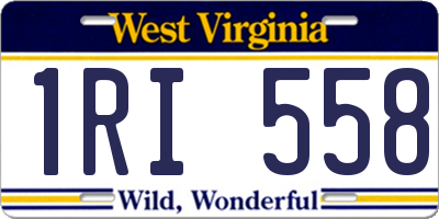 WV license plate 1RI558
