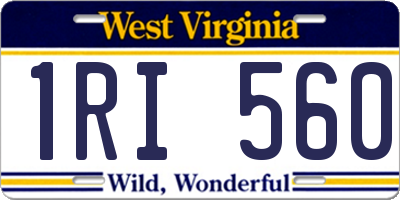 WV license plate 1RI560