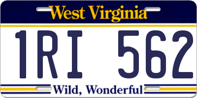 WV license plate 1RI562