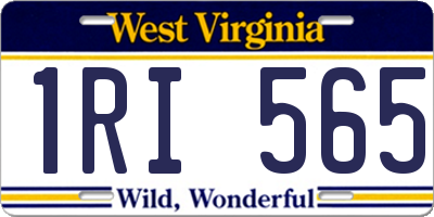 WV license plate 1RI565