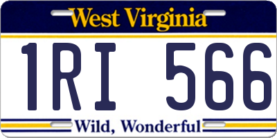 WV license plate 1RI566