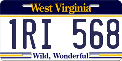 WV license plate 1RI568