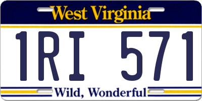 WV license plate 1RI571