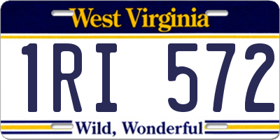 WV license plate 1RI572