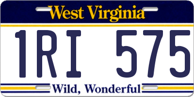 WV license plate 1RI575