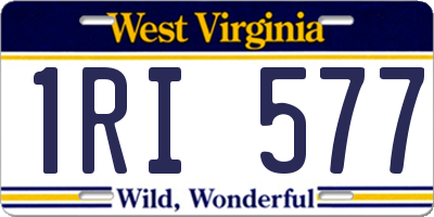WV license plate 1RI577