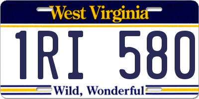 WV license plate 1RI580