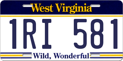 WV license plate 1RI581