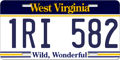 WV license plate 1RI582
