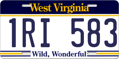 WV license plate 1RI583