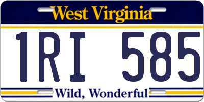 WV license plate 1RI585