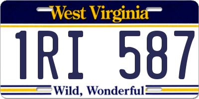 WV license plate 1RI587