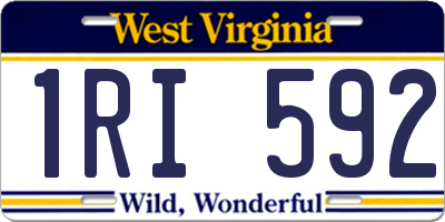 WV license plate 1RI592