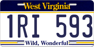 WV license plate 1RI593