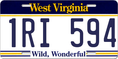 WV license plate 1RI594