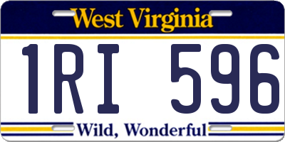 WV license plate 1RI596