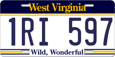 WV license plate 1RI597
