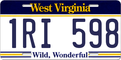 WV license plate 1RI598