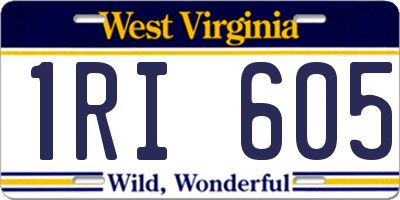 WV license plate 1RI605