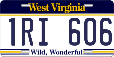WV license plate 1RI606